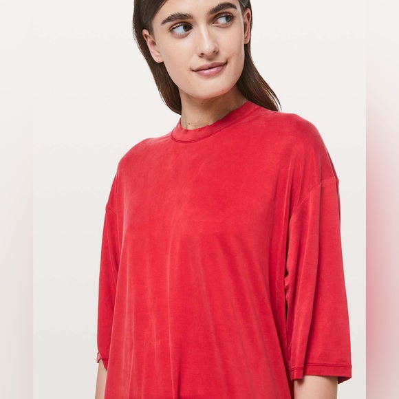 Lululemon Lab💎RARE NWOT💎Cupro Sumu-Su Tee💎Fiery Red💎Size 10 - Picture 5 of 16